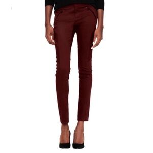 Club Monaco Burgundy Judith Moto Skinny Pants - 6